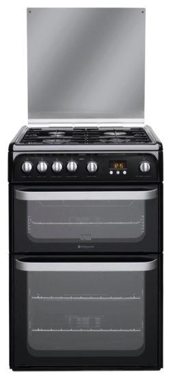 Hotpoint HUG61K Double Gas Cooker - Black.